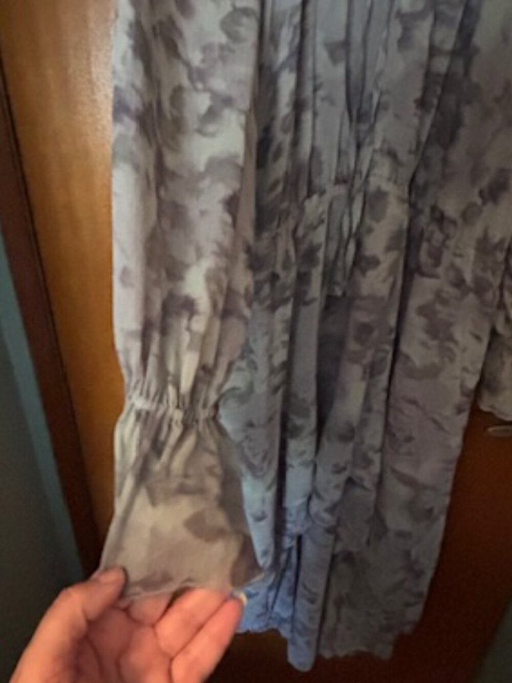 Reitmans Semi Sheer Long-Sleeve V-Neck Ruffle Collar Midi Dress High-Low Hem XXL - Picture 5 of 16